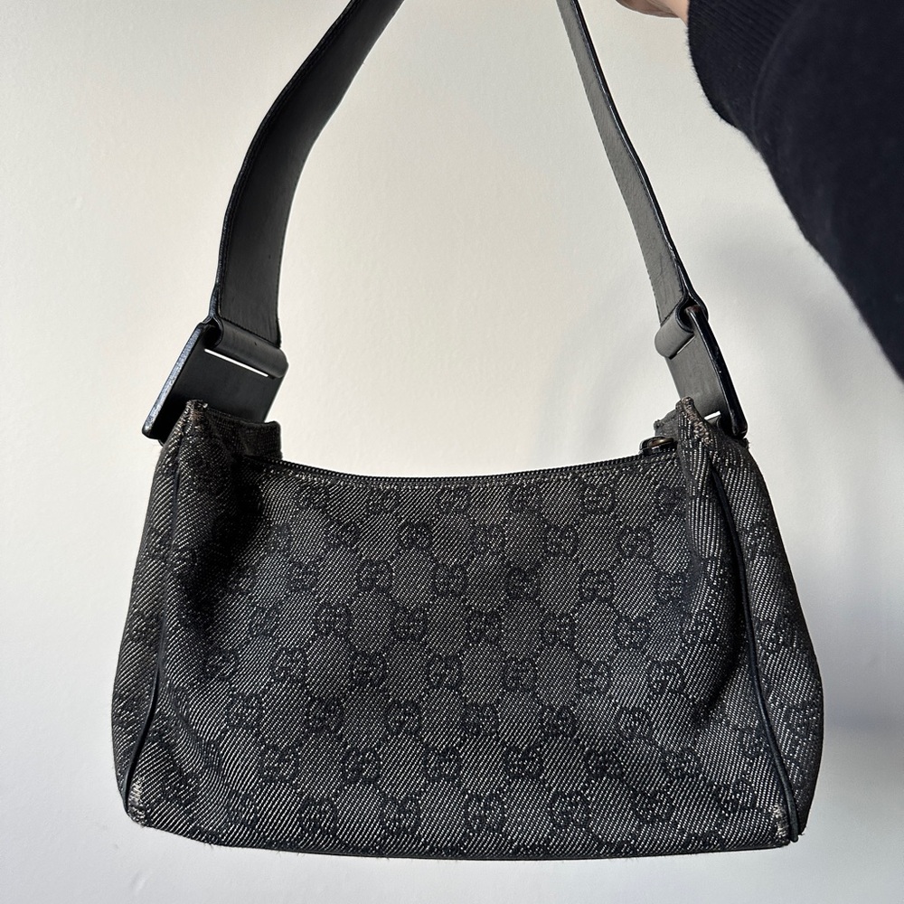 Gucci Black GG Canvas Shoulder Bag